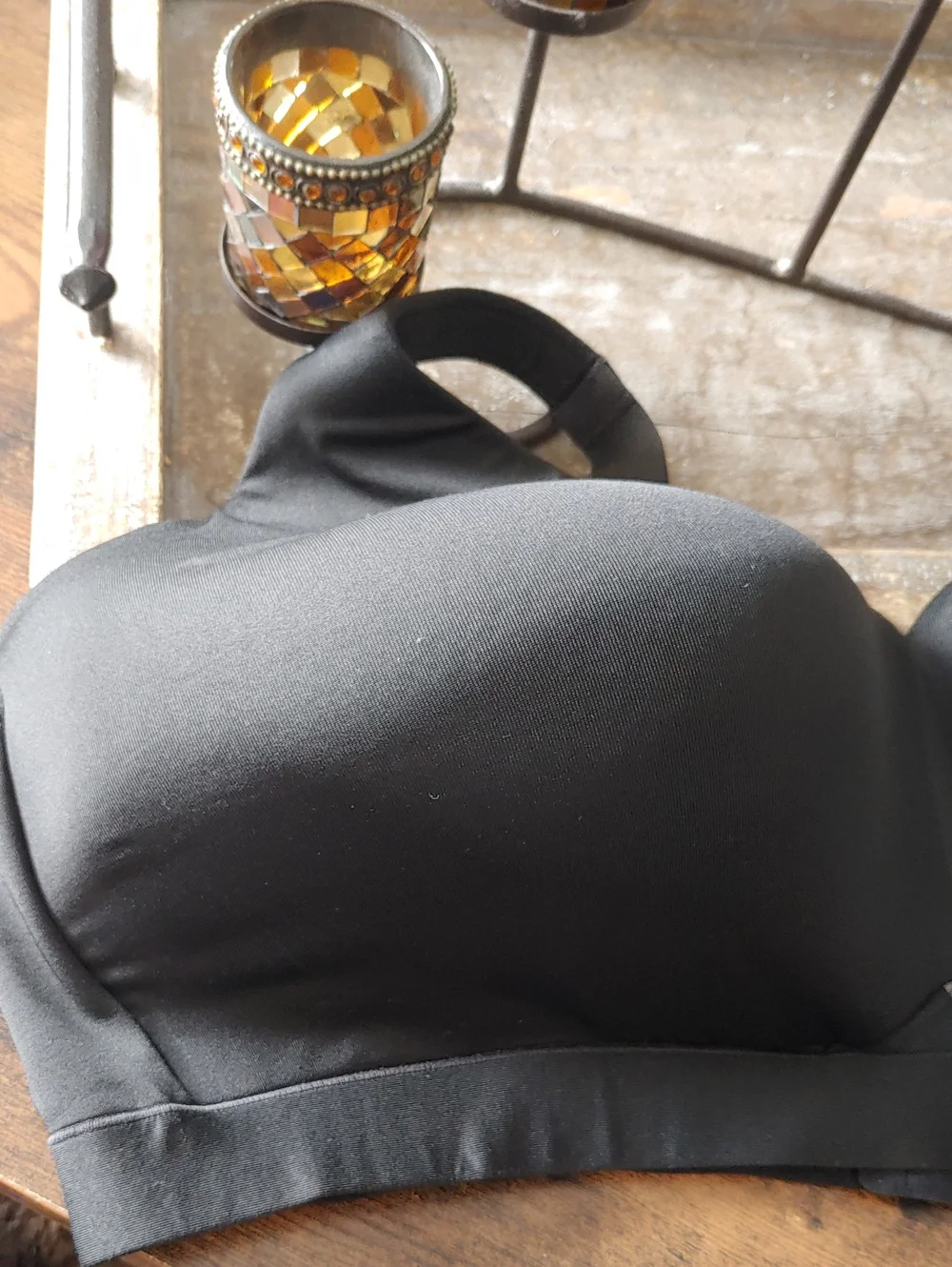 Gorgeous Cacique 48DDD Black Vented Padded Wirefree Sexy Bra